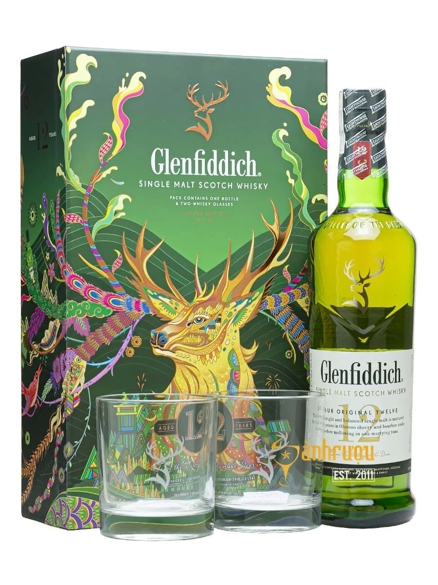 Hộp quà rượu Tết Glenfiddich 12 năm